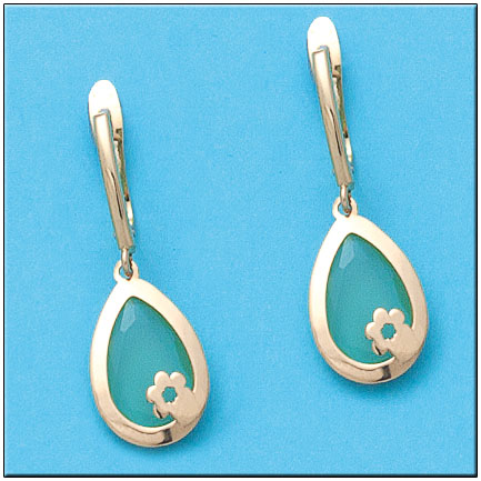 [P744] PENDIENTES ORO 18KL FLOR