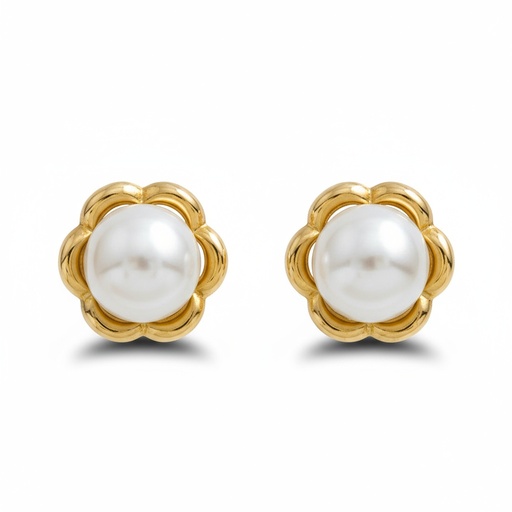 [P760] PENDIENTES ORO 18KL PERLAS 14MM