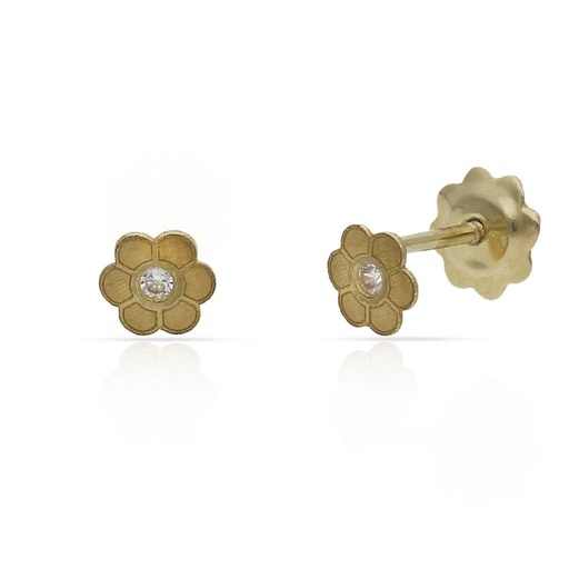 [P785] PENDIENTES ORO 18KL FLOR