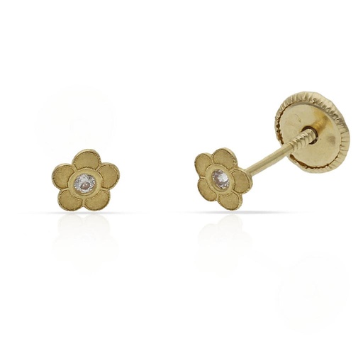 [P787] PENDIENTES ORO 18KL FLOR