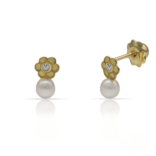 [P794] PENDIENTES ORO 18KL FLOR