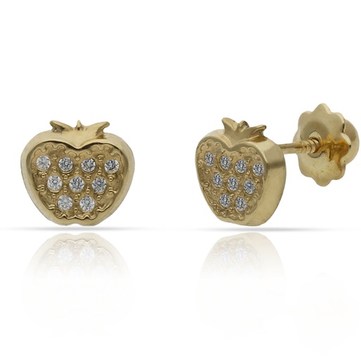 [P813] PENDIENTES ORO 18KL MANZANA
