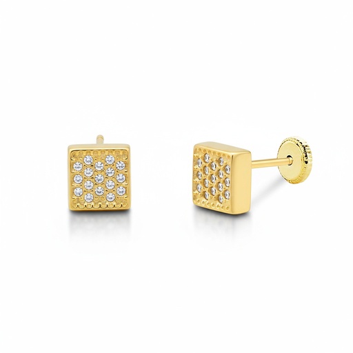 [P817] PENDIENTES ORO 18KL CUADRADOS