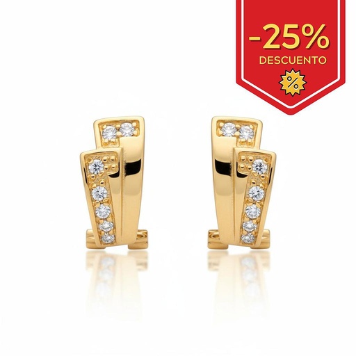 [P840] PENDIENTES EN ORO DE 18KL CIRCONITAS
