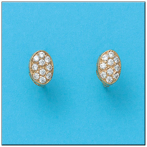 [P844] PENDIENTES ORO 18KL OVAL CIRCONITAS