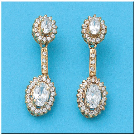 [P845] PENDIENTES ORO 18KL CIRCONITAS
