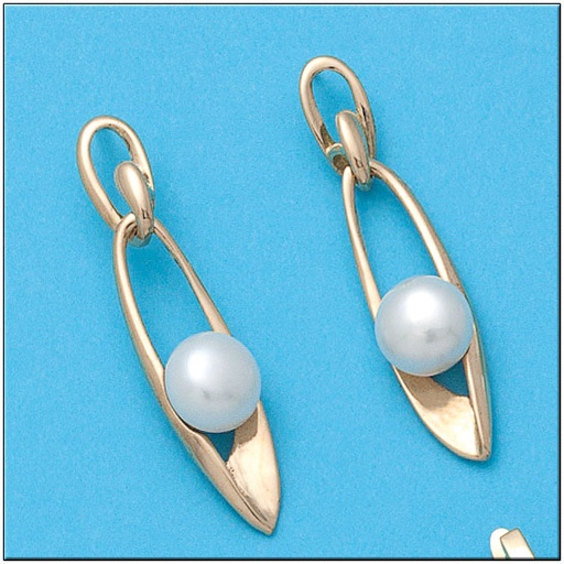 [P856] PENDIENTES ORO 18KL P. CULTIVADAS