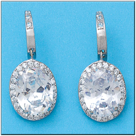 [P865] PENDIENTES ORO BLANCO 18KL CIRCONITAS