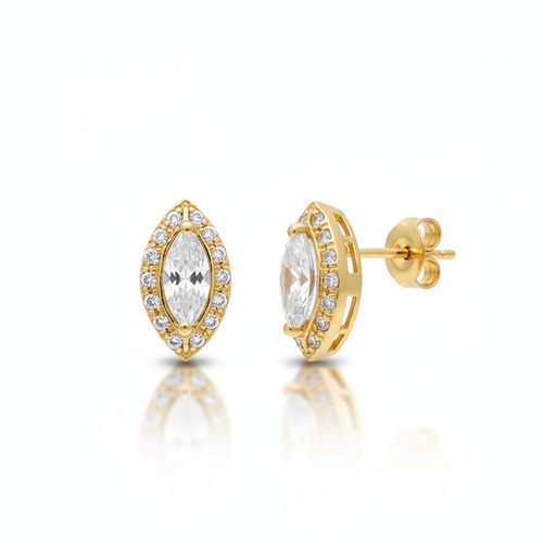 [P890] PENDIENTES ORO 18KL CIRCONITAS