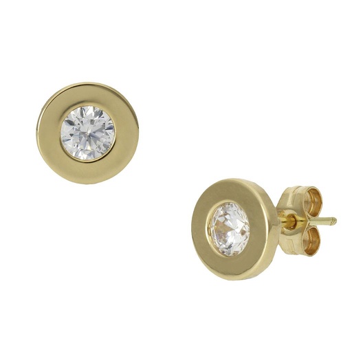 [P971] PENDIENTES ORO 18KL CHATON - 7.5MM