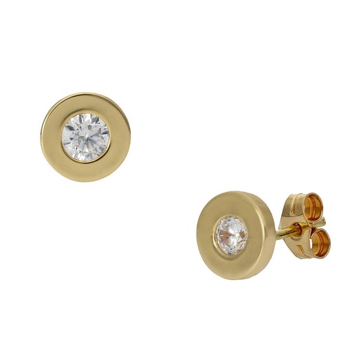 [P973] PENDIENTES ORO 18KL CHATON - 6.5MM