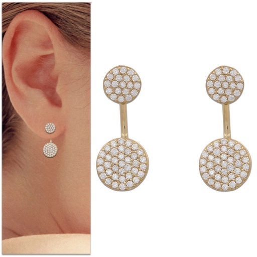[P991] PENDIENTES ORO 18KL CIRCULO CIRCONITAS