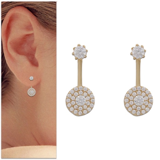 [P992] PENDIENTES ORO 18KL CIRCULO CIRCONITAS