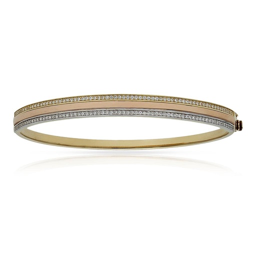 [PU1009] BRAZALETE ORO 18KL TRICOLOR CIRCONITAS