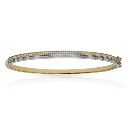 [PU1012] BRAZALETE ORO 18KL BICOLOR CIRCONITAS