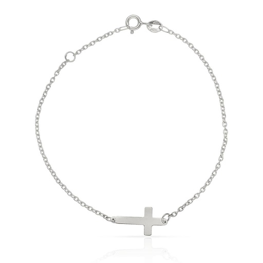 [PU1015] PULSERA ORO BLANCO 18KL CRUZ