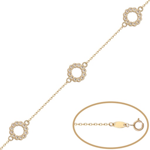 [PU1026] PULSERA ORO 18KL CIRCULO CIRCONITAS