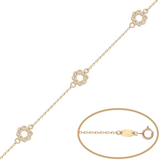 [PU1028] PULSERA ORO 18KL CIRCULO CIRCONITAS