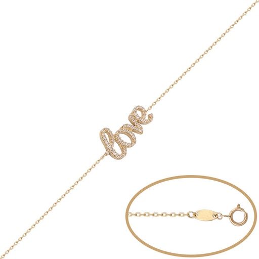 [PU1034] PULSERA ORO 18KL LOVE CIRCONITAS