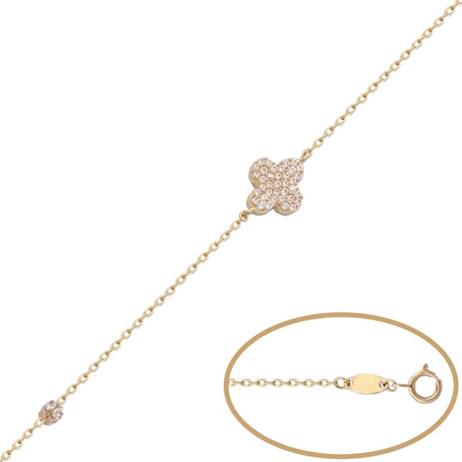 [PU1035] PULSERA ORO 18KL FLOR CIRCONITAS