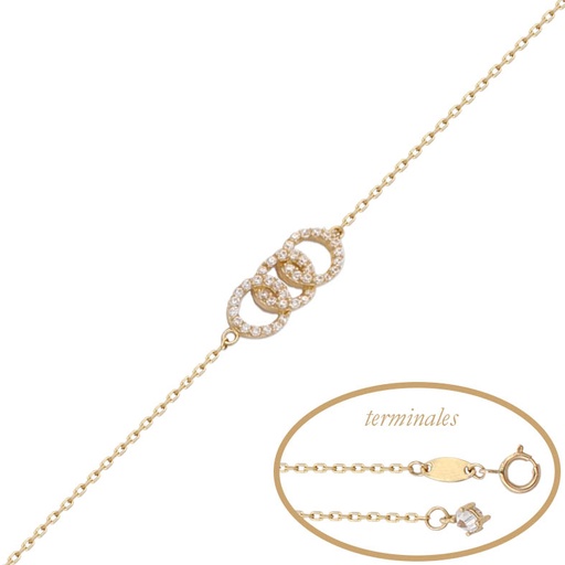 [PU1036] PULSERA ORO 18KL ALIANZAS CIRCONITAS