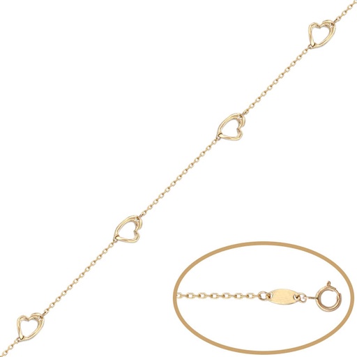 [PU1044] PULSERA ORO 18KL - 4 CORAZONES