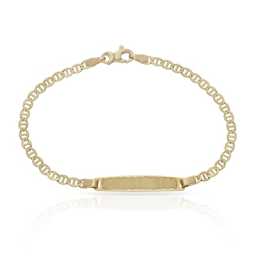[PU1119] PULSERA ORO 18KL ANCLA TALLADA PLACA