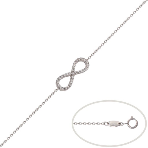 [PU1126] PULSERA ORO BLANCO 18KL INFINITO CIRCONITA