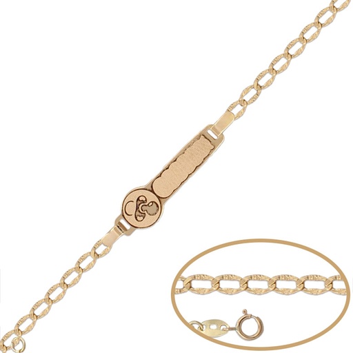 [PU1161] PULSERA ORO 18KL CHUPETE - 13CM