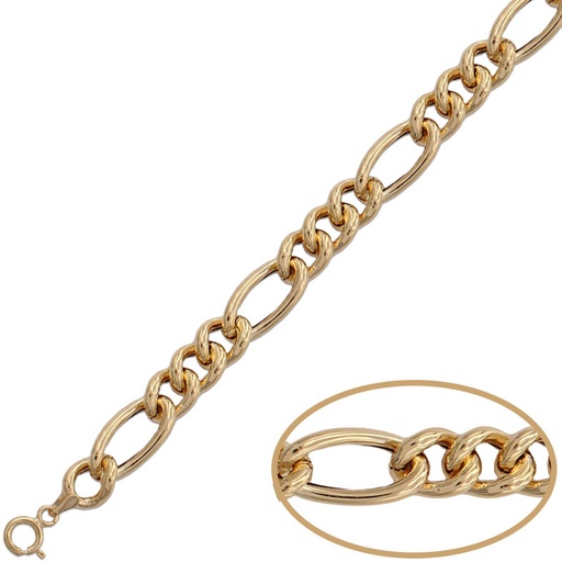 [PU1215] PULSERA ORO 18KL HUECA 3x1 - 8.50MM