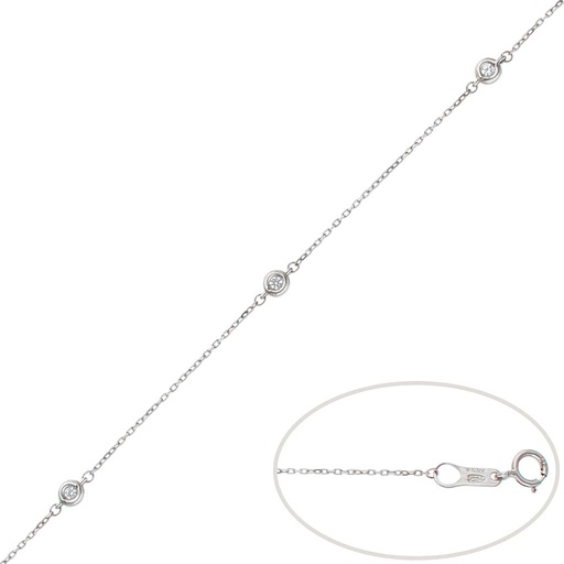 [PU1269] PULSERA ORO BLANCO 18KL CHATONES - 3.50MM