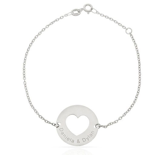 [PU1347] PULSERA ORO BLANCO 18KL CIRCULO + NOMBRES