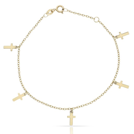 [PU1388] PULSERA ORO 18KL MINI CHARMS CRUCES