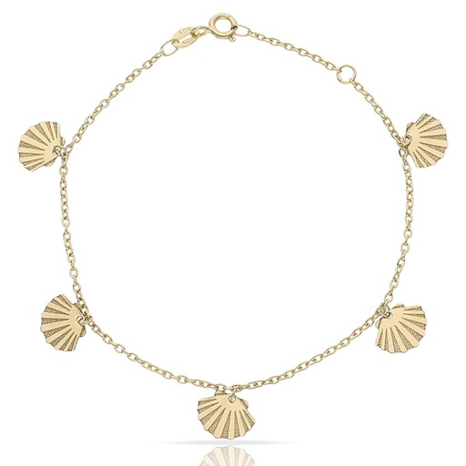 [PU1392] PULSERA ORO 18KL MINI CHARMS CONCHAS