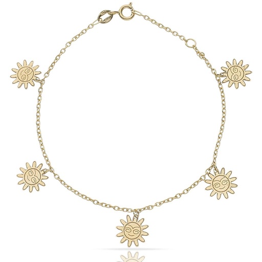 [PU1393] PULSERA ORO 18KL MINI CHARMS SOL