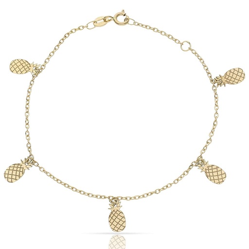 [PU1395] PULSERA ORO 18KL MINI CHARMS PIÑAS