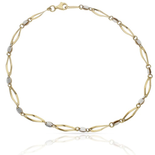 [PU1472] PULSERA ORO 18KL TOBILLERA BICOLOR