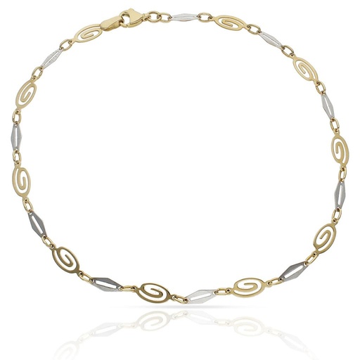 [PU1474] PULSERA ORO 18KL TOBILLERA BICOLOR