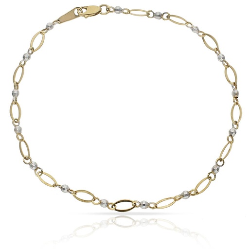 [PU1475] PULSERA ORO 18KL TOBILLERA BICOLOR