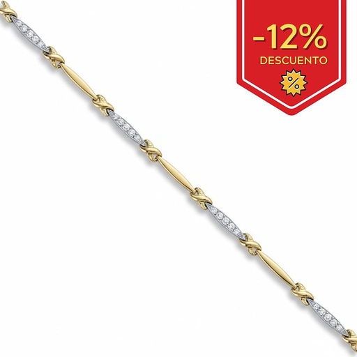 [PU1603] PULSERA BICOLOR ORO 18KL CIRCONITAS