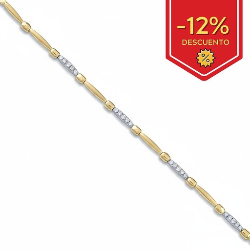 [PU1604] PULSERA BICOLOR ORO 18KL CIRCONITAS