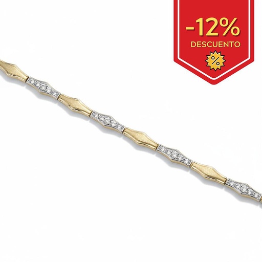 [PU1610] PULSERA BICOLOR ORO 18KL CIRCONITAS