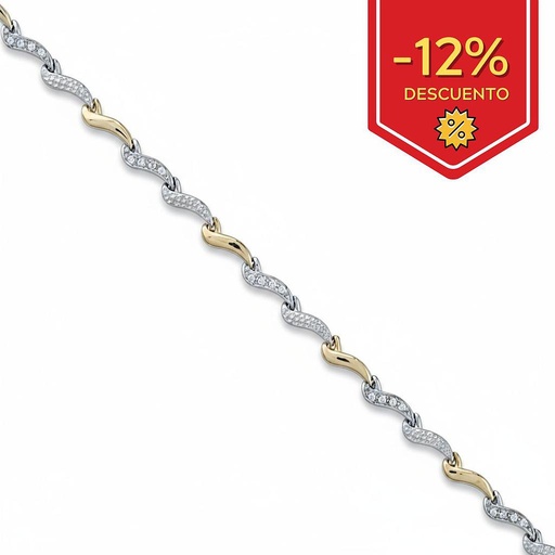 [PU1614] PULSERA BICOLOR ORO 18KL CIRCONITAS