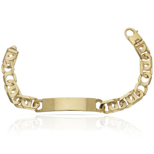 [PU1650] PULSERA ORO 18KL FUNDIDA PLACA