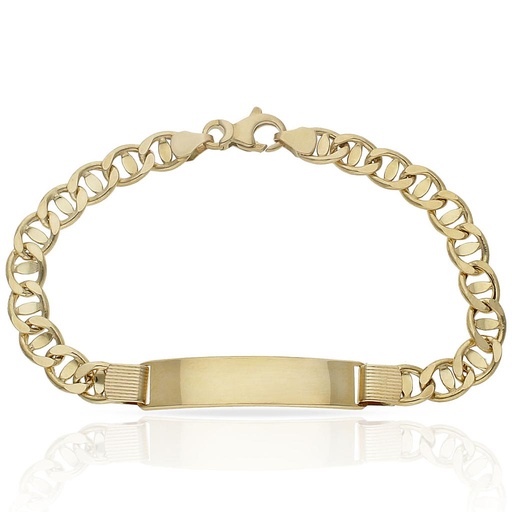 [PU1738] PULSERA ORO 18KL ANCLA PLACA