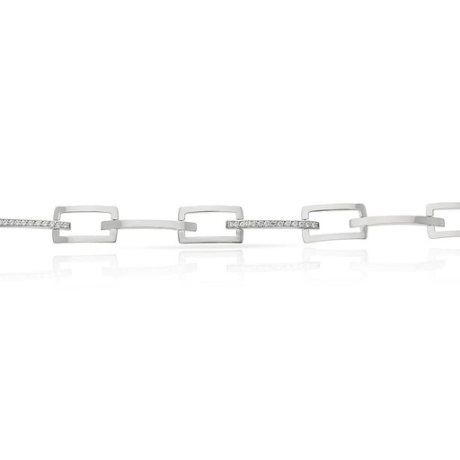 [PU451] PULSERA ORO BLANCO 18KL CIRCONITAS
