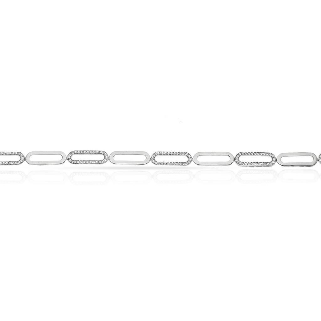 PULSERA ORO BLANCO  18KL CIRCONITAS