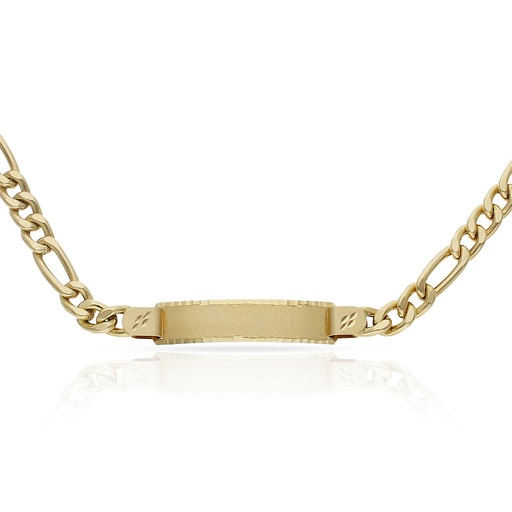 [PU490] PULSERA ORO 18KL HUECA 3x1 PLACA