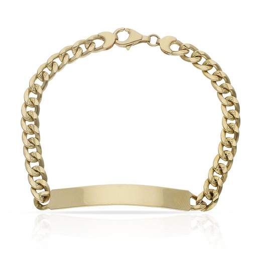 [PU638] PULSERA ORO 18KL BARBADA FUNDIDA PLACA