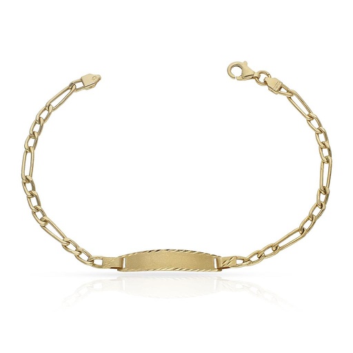 [PU732] PULSERA ORO 18KL HUECA 3x1 PLACA